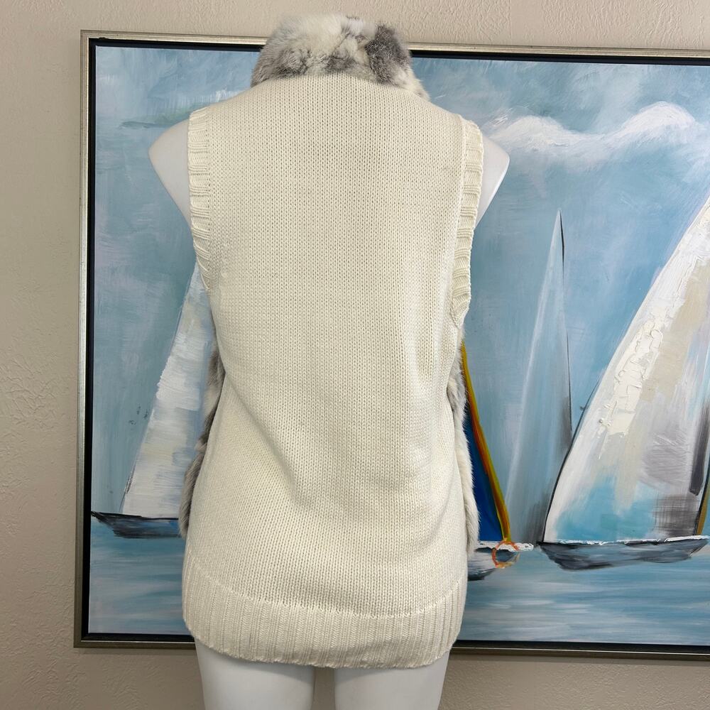 CJ Banks Rabbit Fur Sweater Vest Size Med - Picture 5 of 7